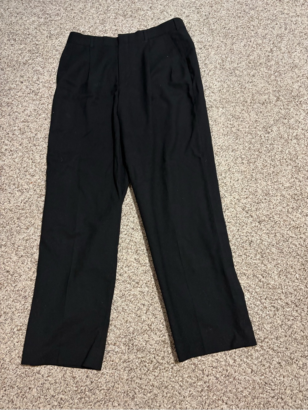 Lands' End Men's Size 33 Black Wool Dress Pants - Straight Leg